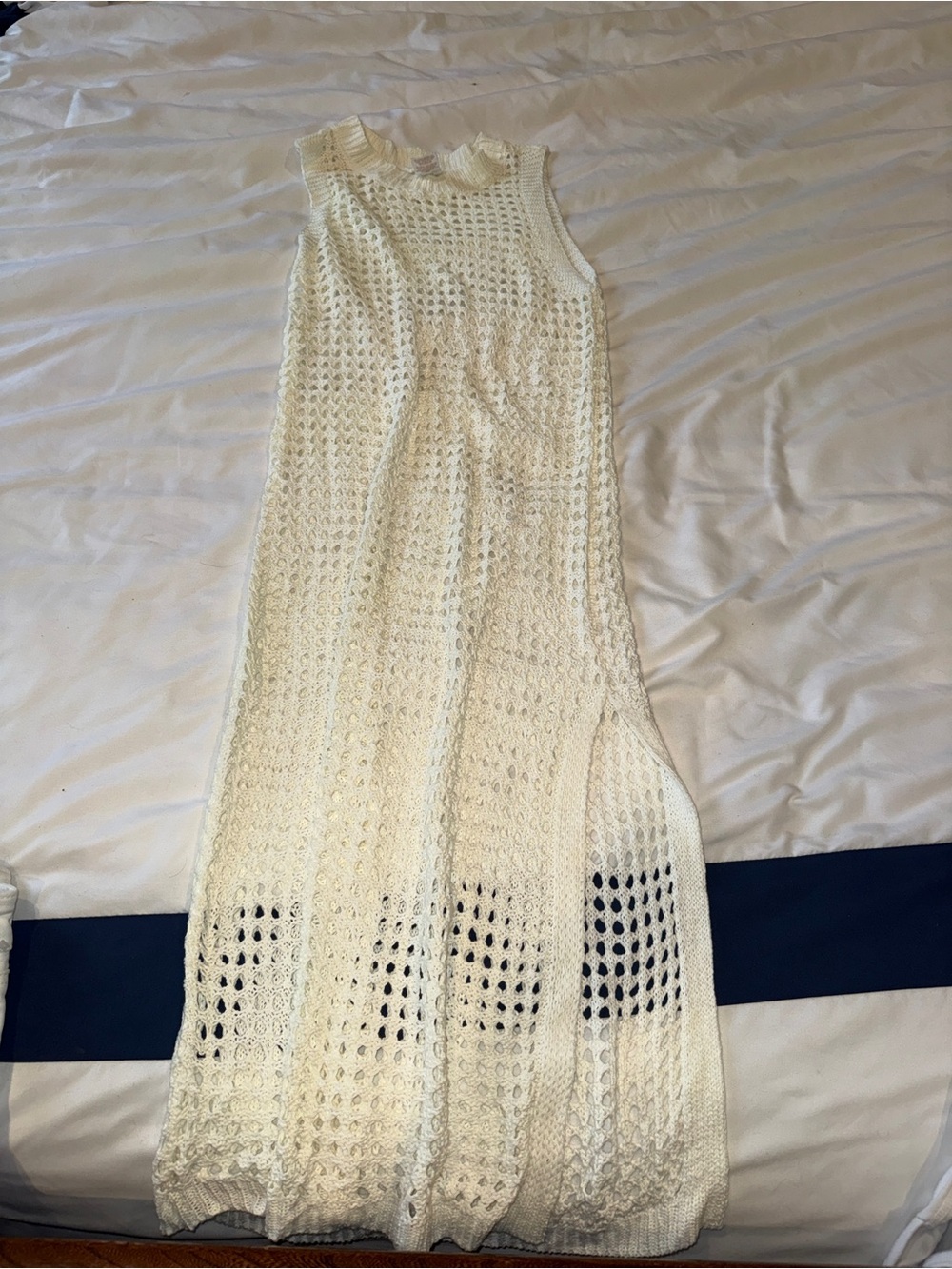 Shade‎ & Shore Cream Crochet Maxi Dress M